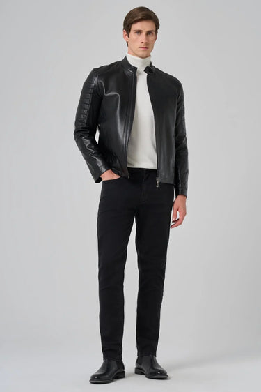 Morven Men's Black Ibiza Biker Leather Jacket