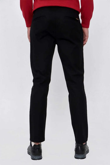 Morven Men's Black Precis Cotton Side Pocket Slim Fit Trousers