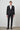 Morven Men's Black Trend Striped Slim Fit Mono Collar Suit
