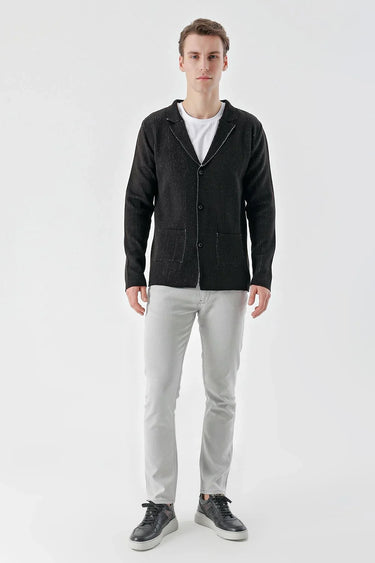 Morven Men's Trendy Patterned Buttoned Knitwear Cardigan