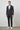 Morven Men's Black Trend Slim Fit Side Elastic Mono Collar Suit