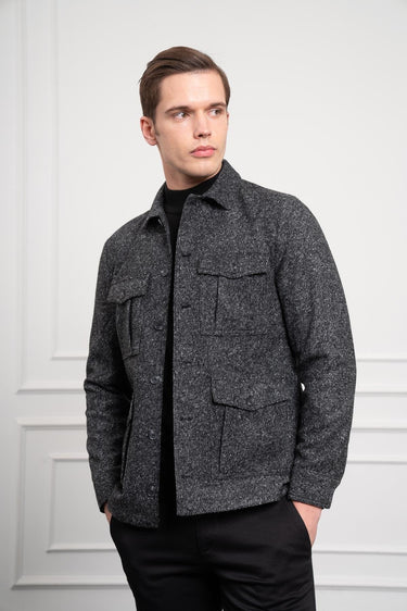 Morven Men's Black Worker Shirt Jacket