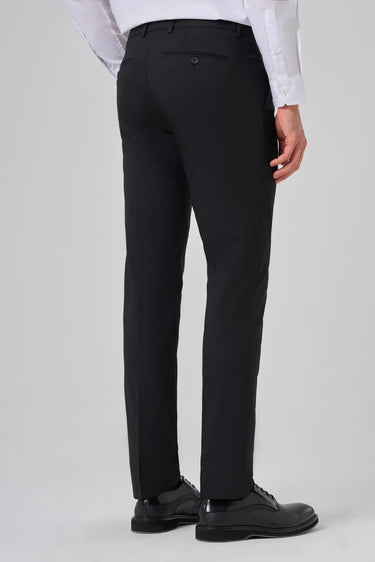 Morven Men's Black Wool Basic Straight Dynamic Fit Trousers