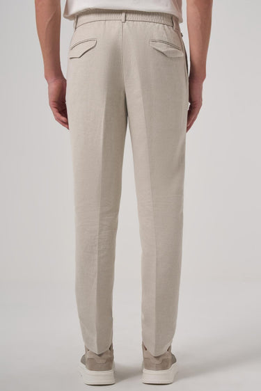 Morven Men's Stone Trend Slim Fit Elastic Waist Trousers