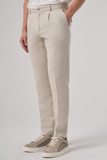 Morven Men's Stone Trend Slim Fit Elastic Waist Trousers