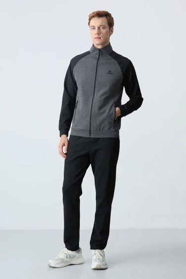 Tommy Life Men’s Stand-Up Collar Two-Tone Relaxed Tracksuit Set