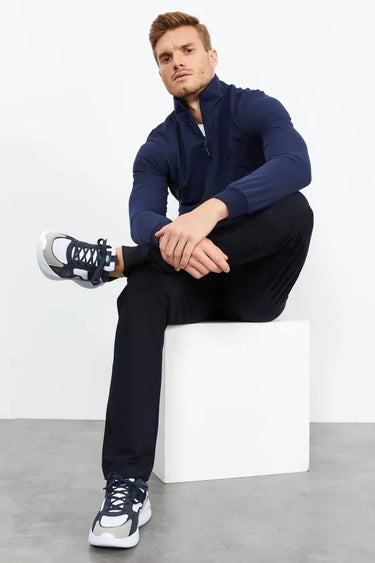 Tommylife Men's Stand Collar Zip-Up Standard Fit Tracksuit Set