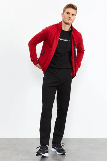 Tommylife Men's Stand Collar Zip-Up Standard Fit Tracksuit Set