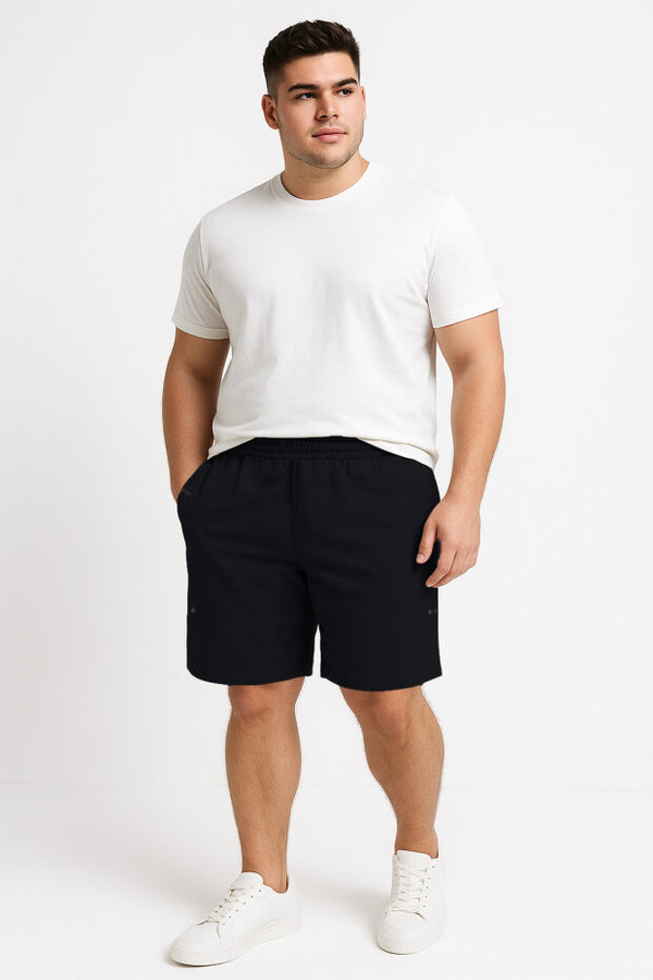 Relaxed Fit Drawstring Pocket Detail Plus Size Shorts