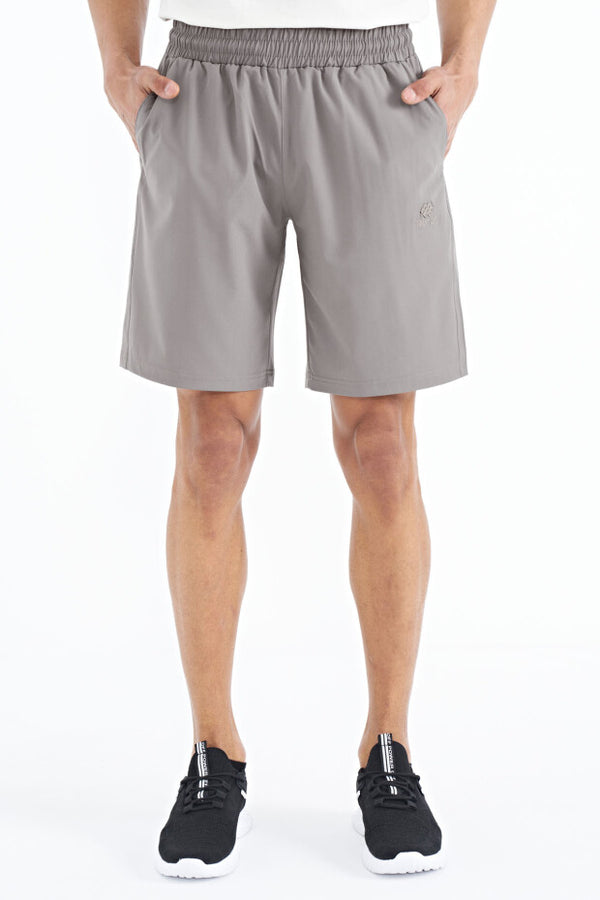 Men's Casual Shorts with Side Pocket & Elastic Waist