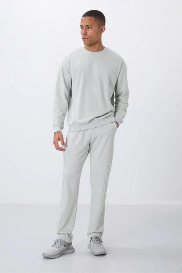 Compact Cotton Thick Smooth Textured O-Neck Comfort Fit Men's Tracksuit Set